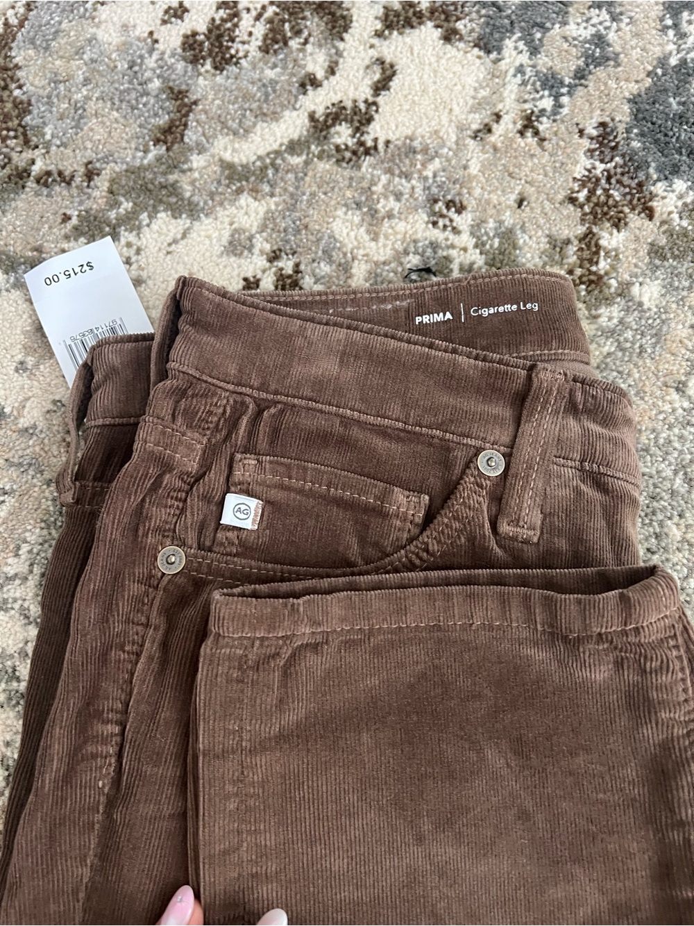 Ag Adriano Goldschmied Brown Corduroy Pants - Picture 3 of 4